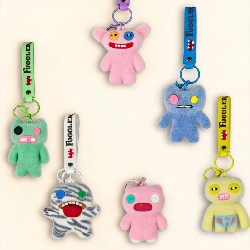 FUGGLER Cute Tooth Monster Anime Cartoon Creative Personalized Plush Keychain Doll Pendant Funny Tooth Doll Pendant Accessory - view 3