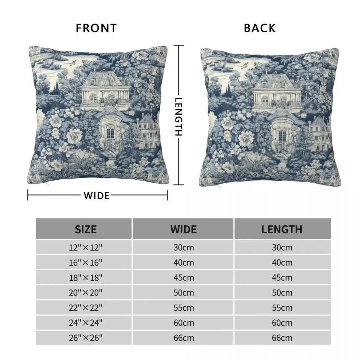 Decorative Classic French Toile De Jouy Pattern Pillowcase Fabric Of Jouy Print Pillow Cover Square Multi-Size Dropshipping