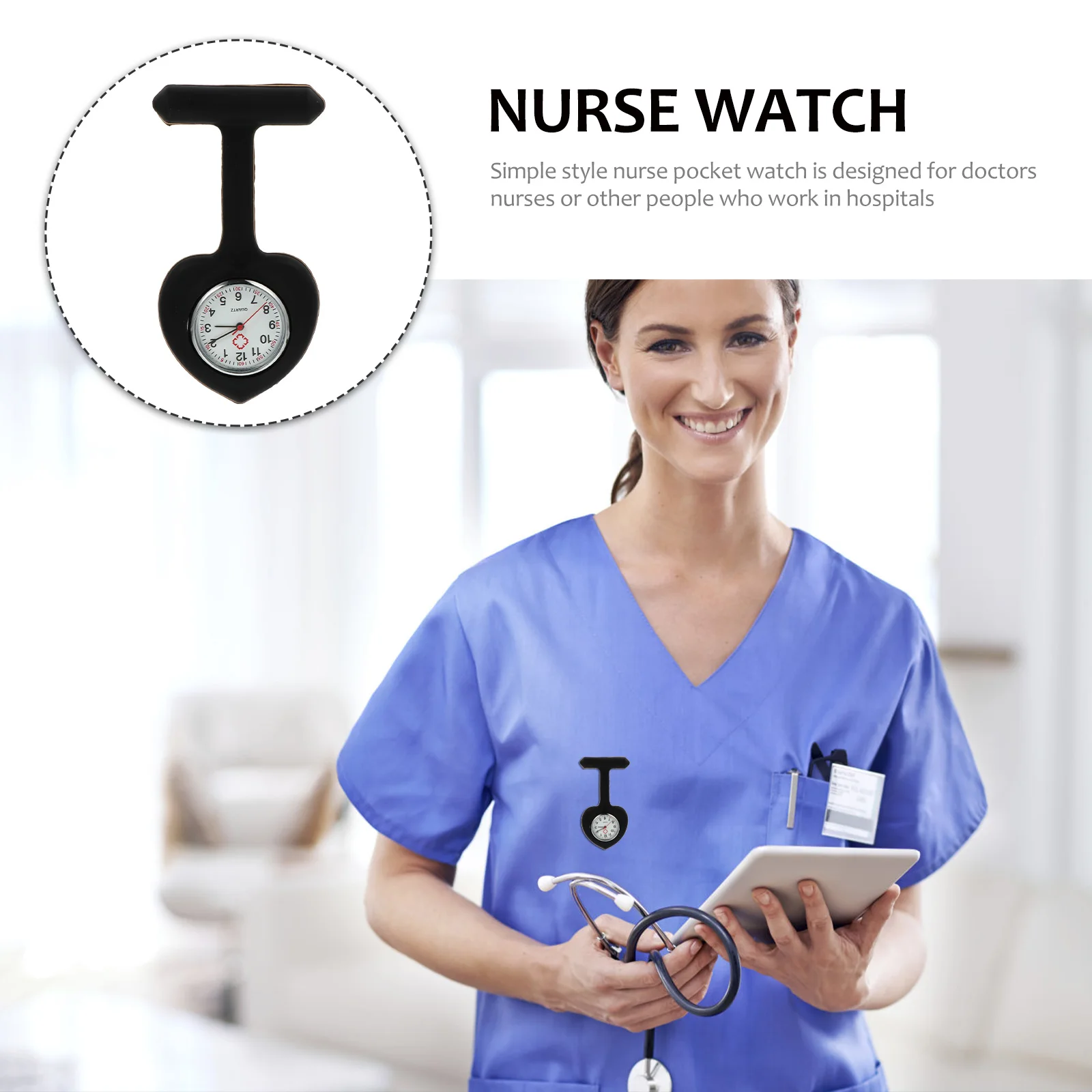 Карманные часы для медсестры с ремешком в форме сердца, пластиковый материал, легкие практичные кварцевые часы для врача и медсестры для студентов