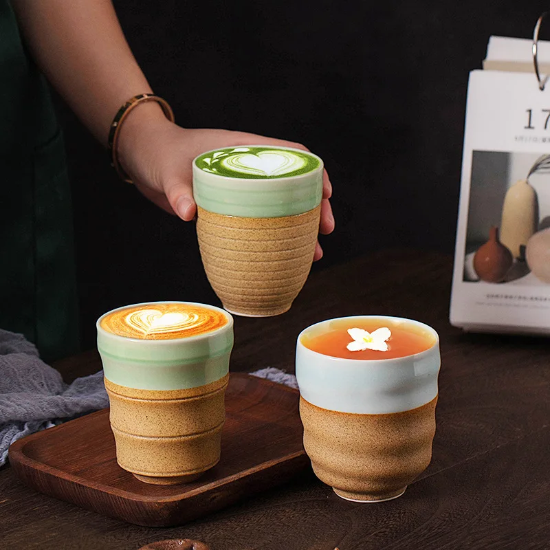 

Home & Garden Kitchen,Dining & Bar Drinkware Mugs2025 new celadon stone pottery tea cup espresso cup ceramic casual cup DIY logo