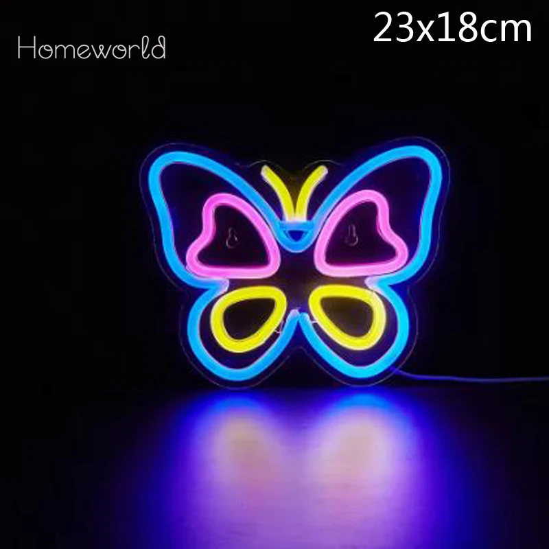 

Butterfly LED Neon Sign for Wall Decor USB powerd used for Girls Bedroom Birthday Party decors gifts give childrens