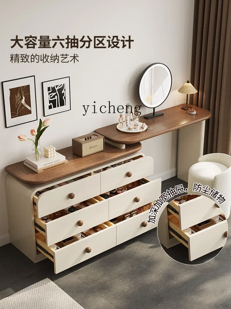 DSA  solid wood paint dresser chest cabinet integrated bedroom bedside table makeup table modern simple storage