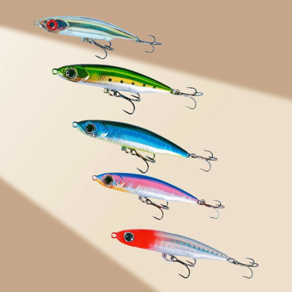 

Small Silver Lures Trembling Sinking Pencil Lure 5-8g Slow Sinking Micro Bait Hard Lure Baits Bass Fishing Tackle Lifelike 5pcs