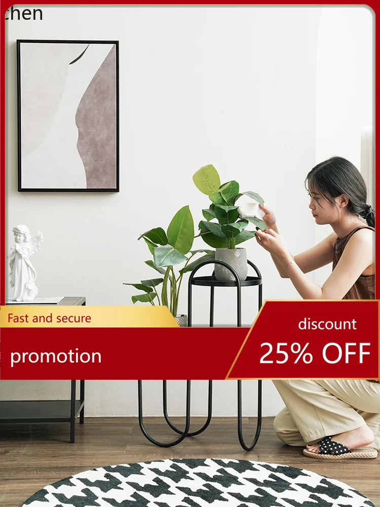 

YFY Living Room Flower Stand Iron Floor-Standing Flower Rack Balcony Jardiniere