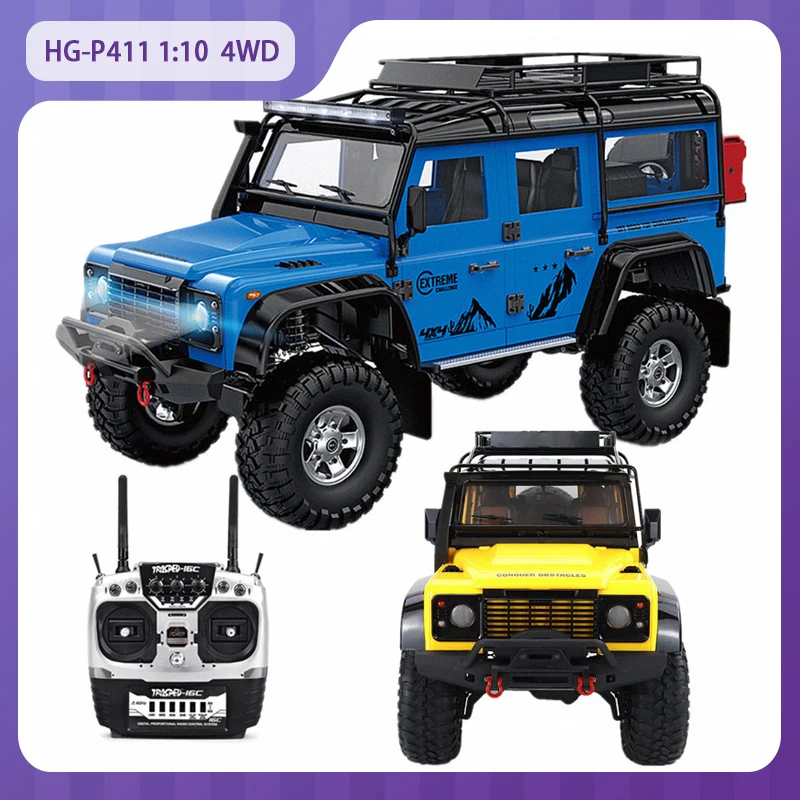 

Hg-P411 1:10 Rc Car 2.4g-Tx4 Climbing Remote Control Car Lighting Sound Smoke Exhaust Lamp Electric Model Car Toys And Gifts