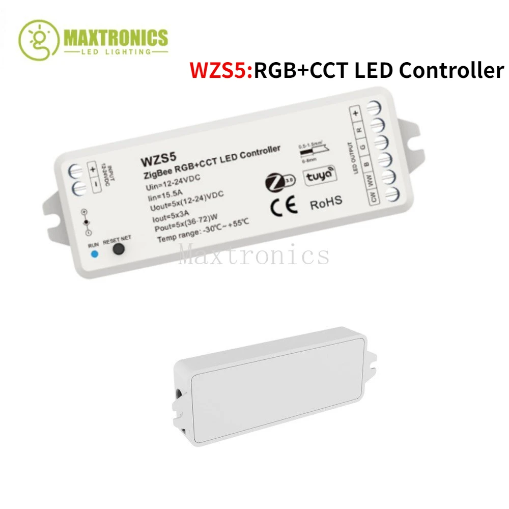 Zigbee 3.0 DC12-24-36V LED Controller WZS1/2/3/4/5 Voice /Google/Alexa control For Single Color CCT RGB RGBW RGB+CCT Led Strip