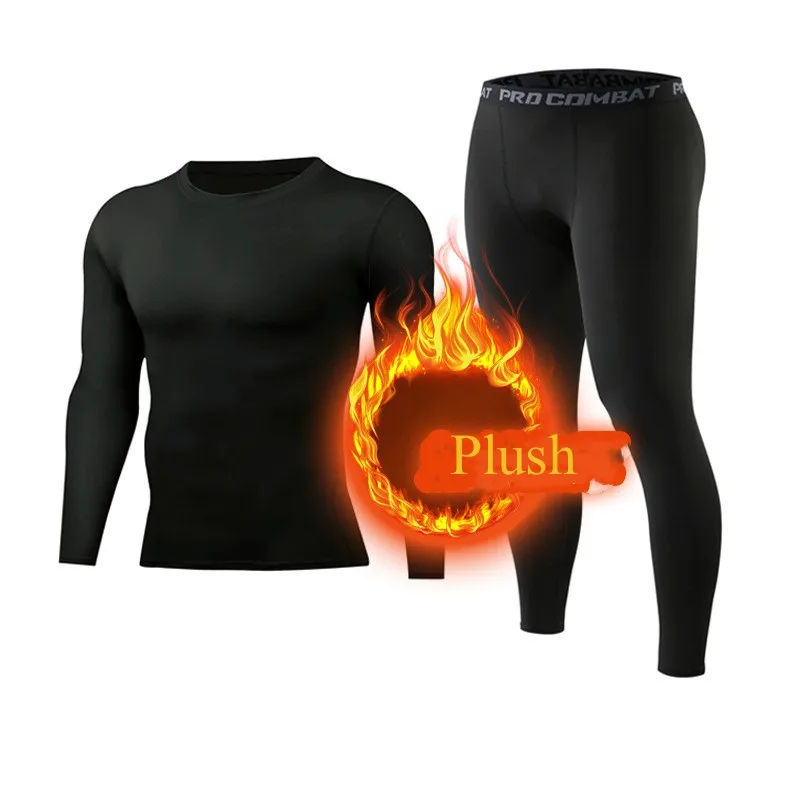 Compression Leggings Men Sports Running Tights Autumn Winter Thermal Fleece Fitness Training Jogging Pants Male Sportswear