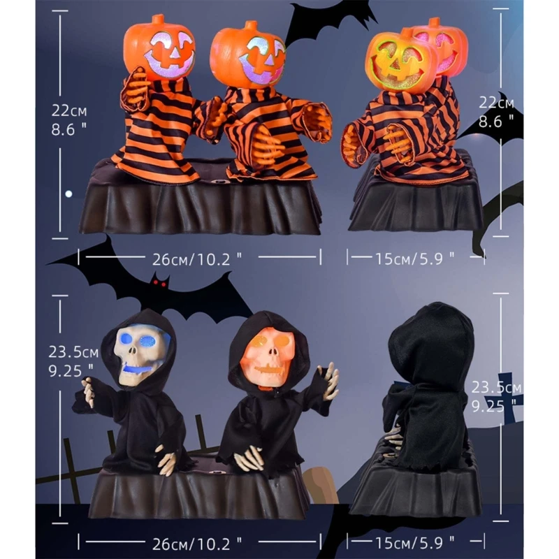 Búp bê bộ xương lắc lư Halloween Đèn LED nhấp nháy Đồ chơi Trang trí nhà Trang trí lễ hội