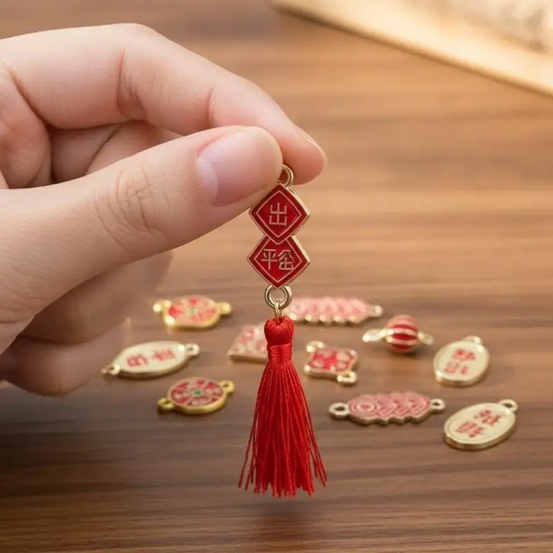 5/10/16Pcs Red Enamel Charms Pendants Jewelry Making Accessories for Necklace Earring Bracelet Craft Supplies