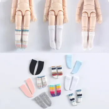 Chaussettes de poupée Ob11, chaussettes rayées arc-en-ciel à la mode pour 1/8 1/12bjd, MOLLY, OB22, GSC, YMY, accessoires de vêtements de poupée DDF