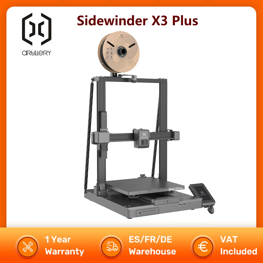 المدفعية Sidewinder X3 Plus طابعة ثلاثية الأبعاد 300 مللي متر/ثانية عالية الدقة المزدوج Z-محور 300x300x400 مللي متر حجم الطباعة شاشة تعمل باللمس طابعات ثلاثية الأبعاد