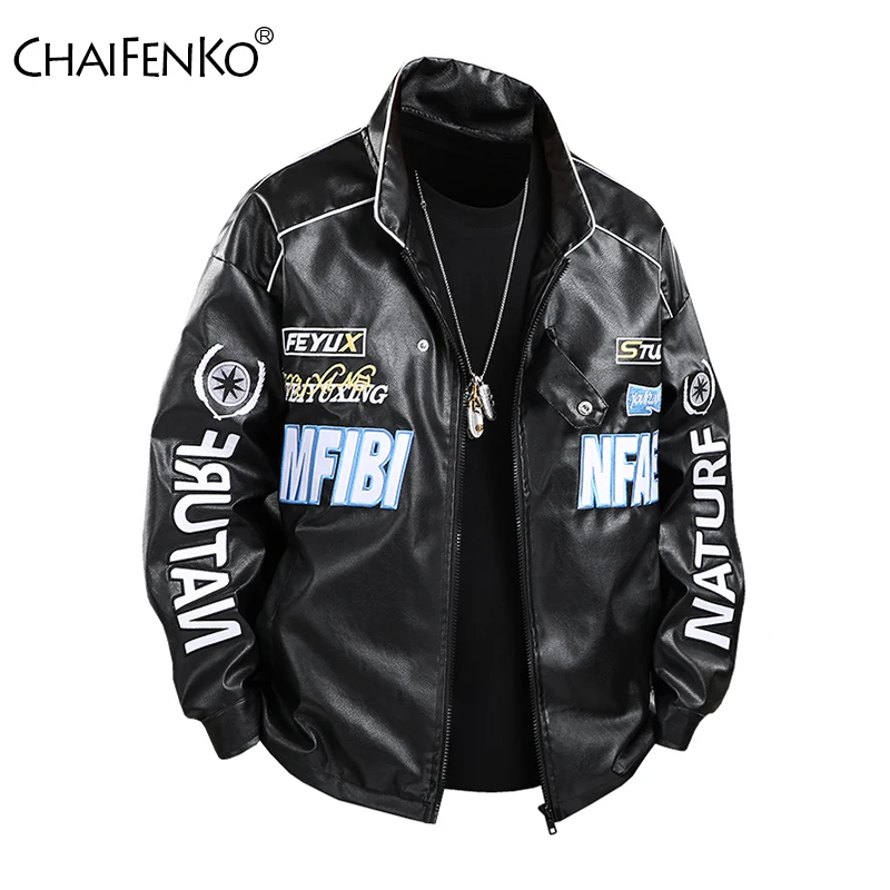 

Spring Autumn New Versatile Men Leather Jacket High Quality Breathable Solid Casual Tops Outdoor Loose Quick Drying Men Coat