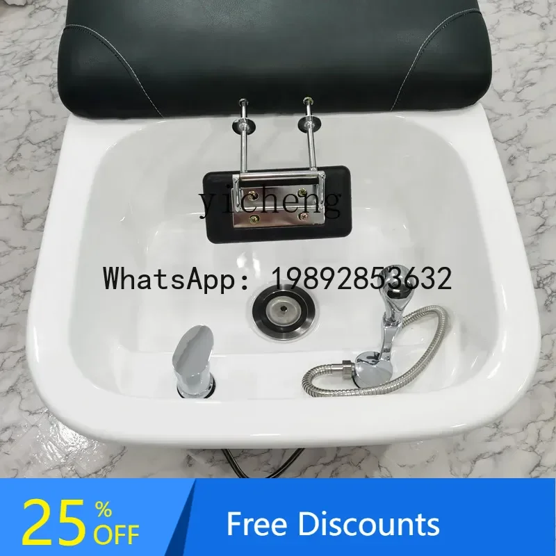 

AA Thickened skeleton ceramic basin flushing bed barber shop shampoo bed hair salon special full lying massage bed