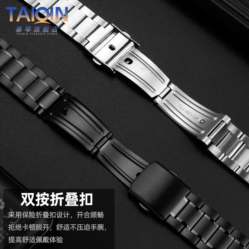 For Swatch solid core metal bracelet concave convex watch chain YVS400 YGS749G YVB404 men and women\'s steel watchband 19mm 21mm