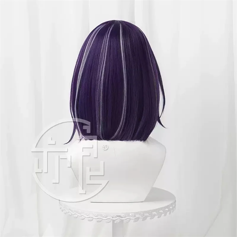 ร้อยสาย Tsukumo Ima คอสเพลย์วิกผม 40 ซม.ผมสีม่วง Last Defense Academy ปาร์ตี้ฮาโลวีนผู้หญิง Carnival Prop