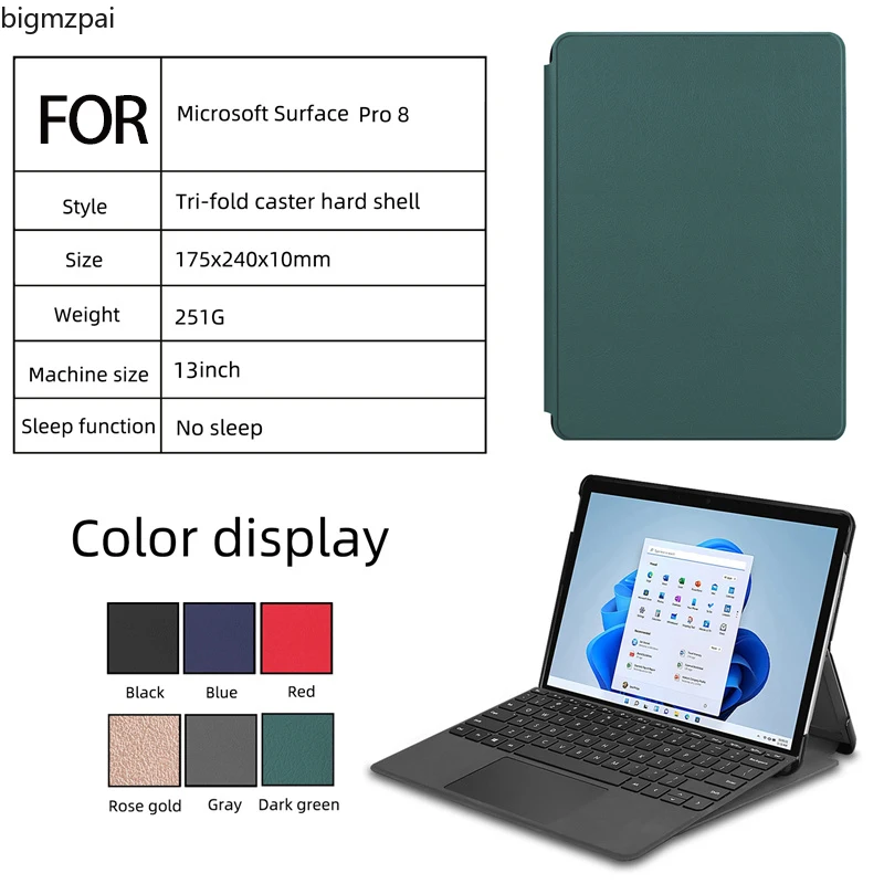 For Microsoft Surface Pro 8 tablet Luxury case caqa funda For Surface PRO 13 inch Stand Flip Cover Coque Precise hole position