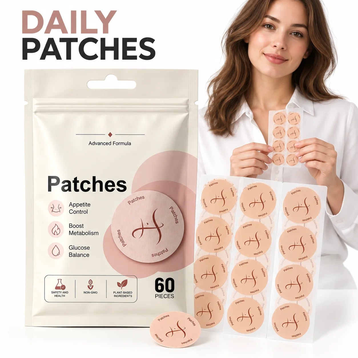 Health Wellness Home Care - ベルベリン配合の健康促進パッチ。柔らかく通気性に優れ、しっかりと肌にフィットし、簡単に貼り付け可能。持ち運びにも便利で、旅行や自宅での日常的な健康維持に最適。