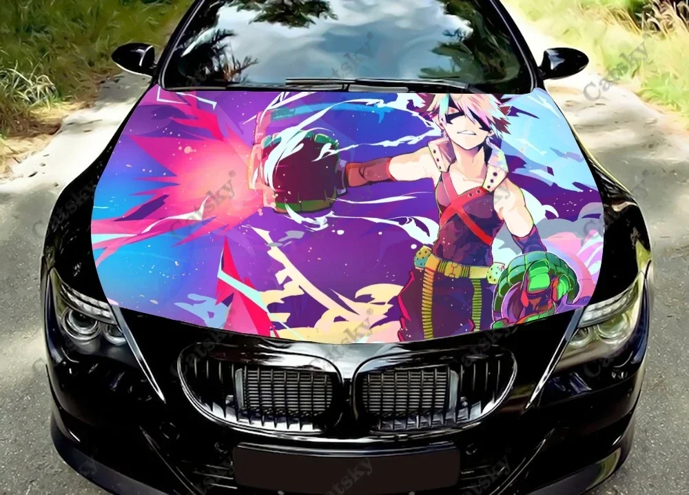 Anime My Hero Academia Car Hood Decal Vinyl Sticker Graphic Wrap Decal Graphic Hood Decal for Most Vehicles Custom Graphics