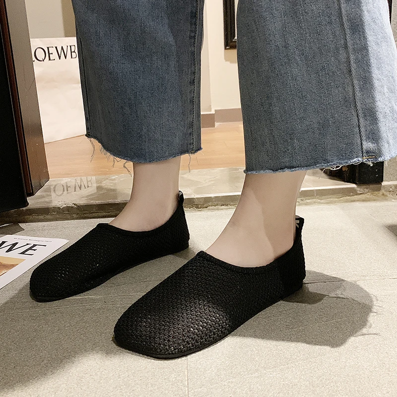 2022 Women\'s Flats Breathable Mesh Flats Women Sports Sandals Walking Clogs Summer Travel Shoes Large Size 43 Shoes Female