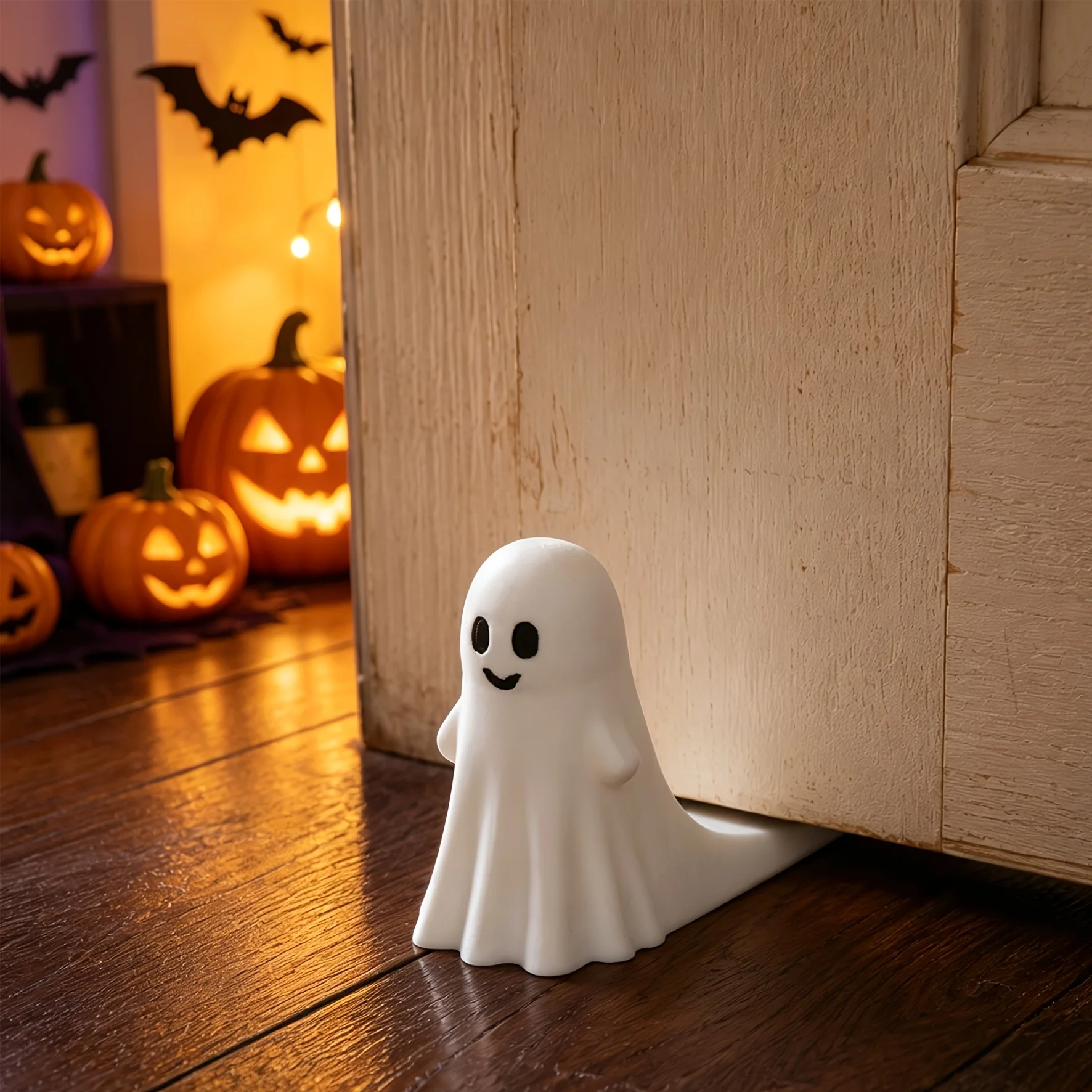 1Pc Cute Door Stopper, Household Windproof Silent Door Stop, Creative Home Decor Ornament, Available in White and Luminous Green