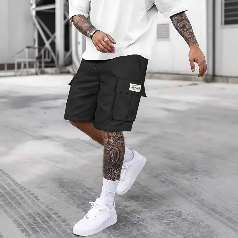 تصميم جديد الأوروبي حجم مستقيم عارضة السراويل الرجال الصيف المد الأسود متعدد الألوان عمال خمسة السراويل