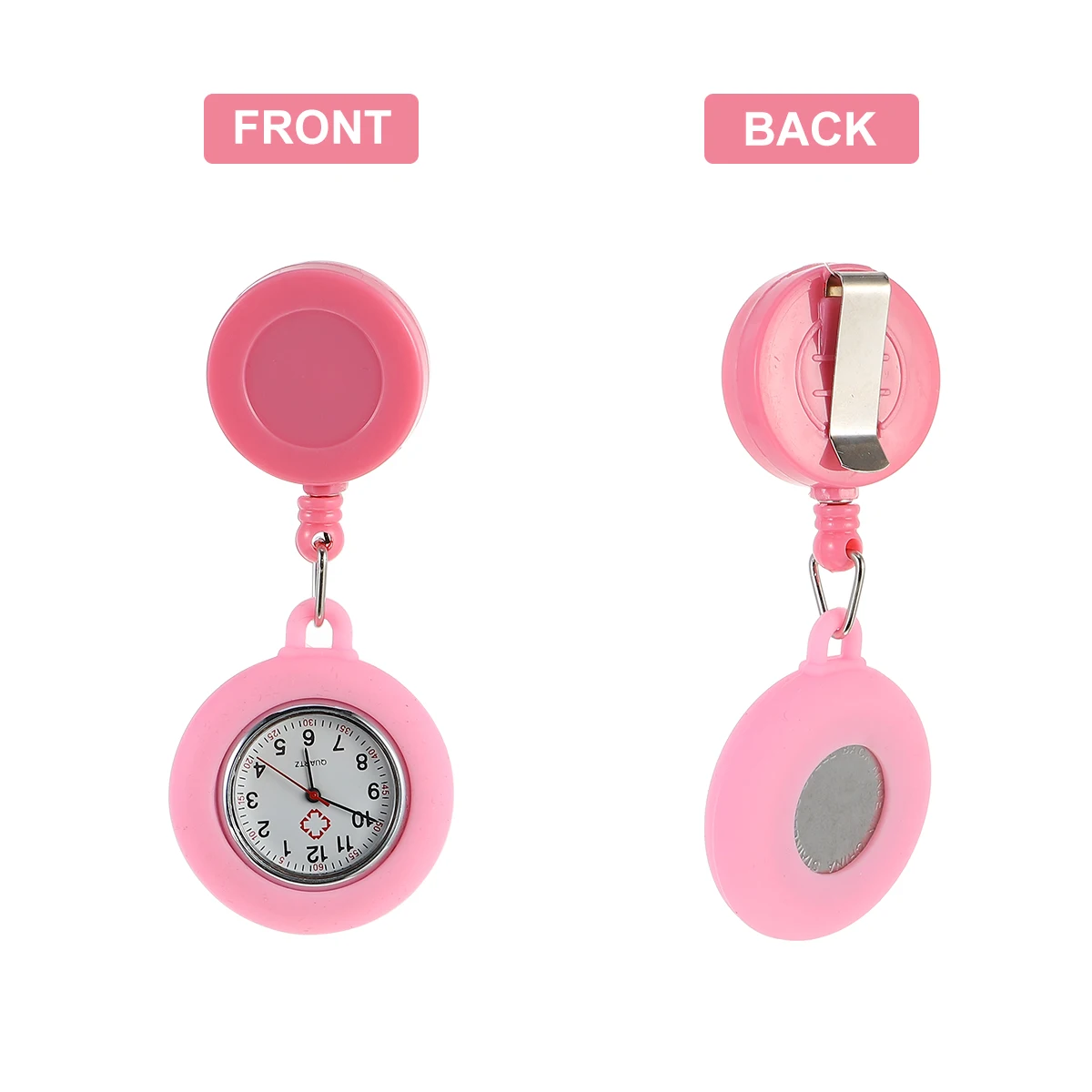 

Nurse Watch Retractable Clip-on Ladies Silicone Cover Quartz Pocket Watches for Nurses Hospital Chest Nurse Fob Watch