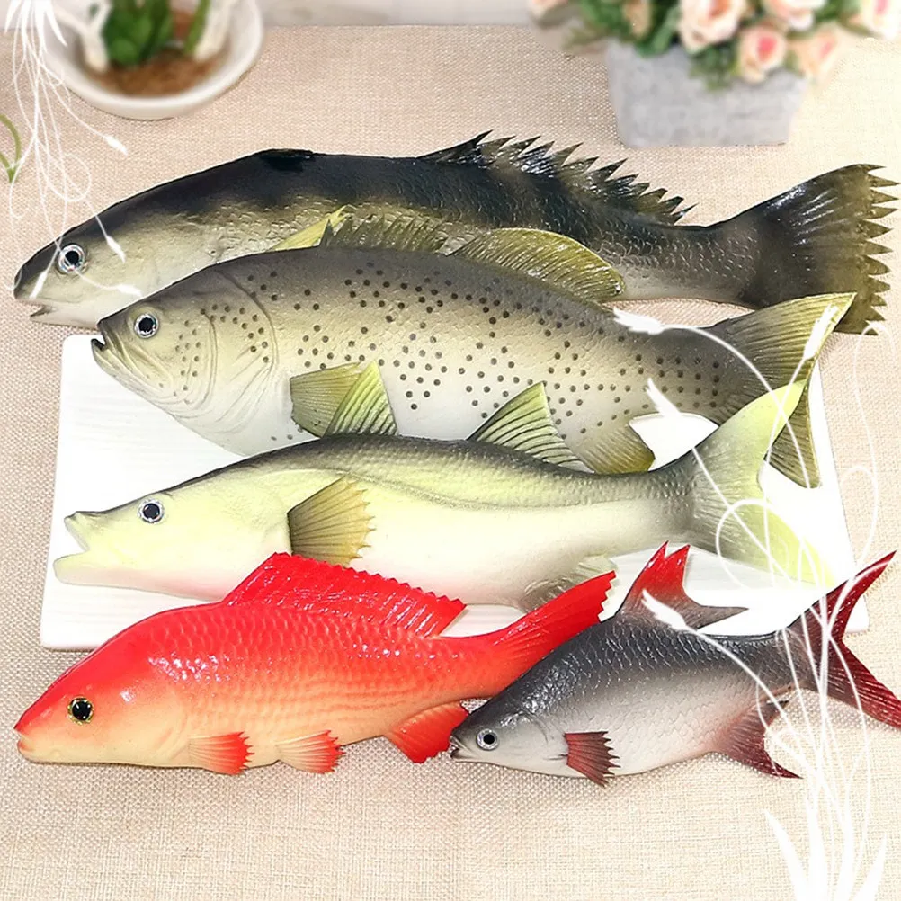 

1Pcs Bright Color Flexible PU Perch Highly Detailed Fake Fish for Shop Decoration Learning Tool Pretend Play Food