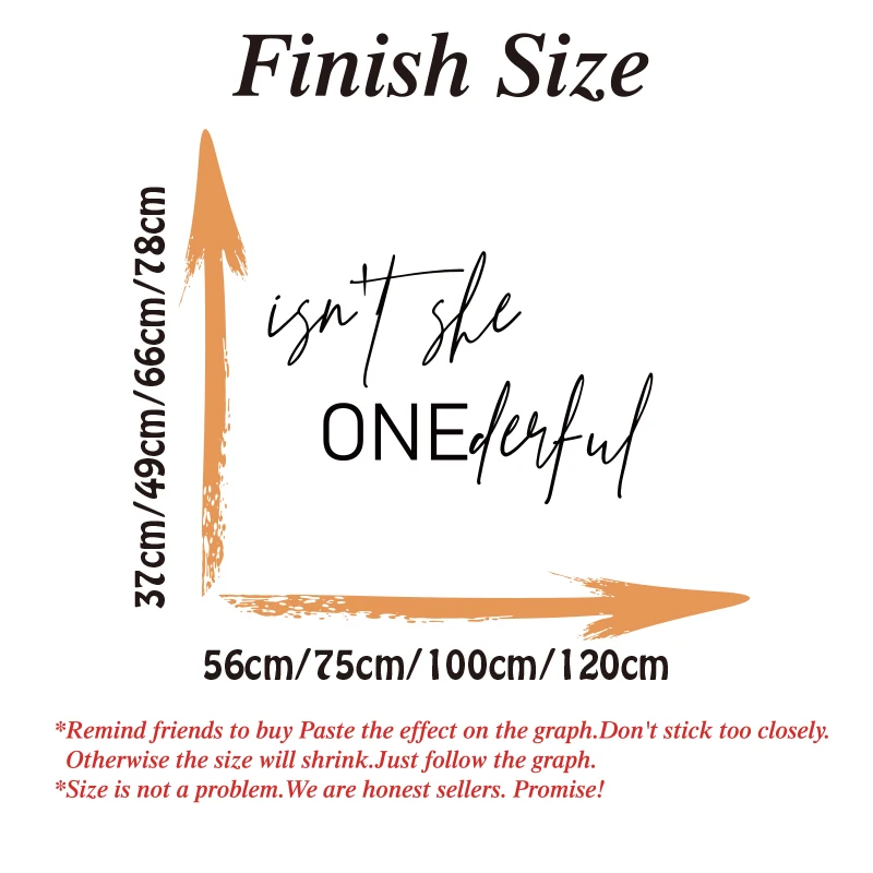 Isn't She ONEderful First Birthday Party Wall Sticker Decal Birthday One Year Old Boy Girl Baby Nursery Kids Room Decor - Image 3