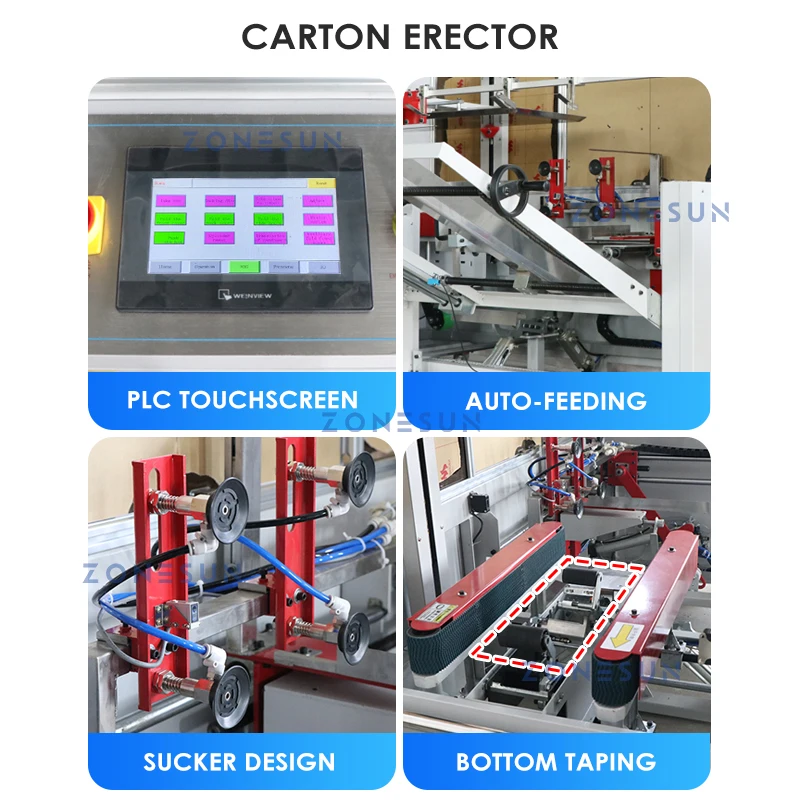 ZONESUN Automatic Carton Sealing Machine Case Taping Strapping Packaging Equipment Boxing System Production Line ZS-CSPM1