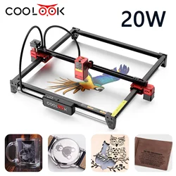 COOLOOK Laser Engraving Machine CK1-20 20W Metal Glass Laser Engraver Wifi Control MDF Acrylic Acid Wood Cutting Machine