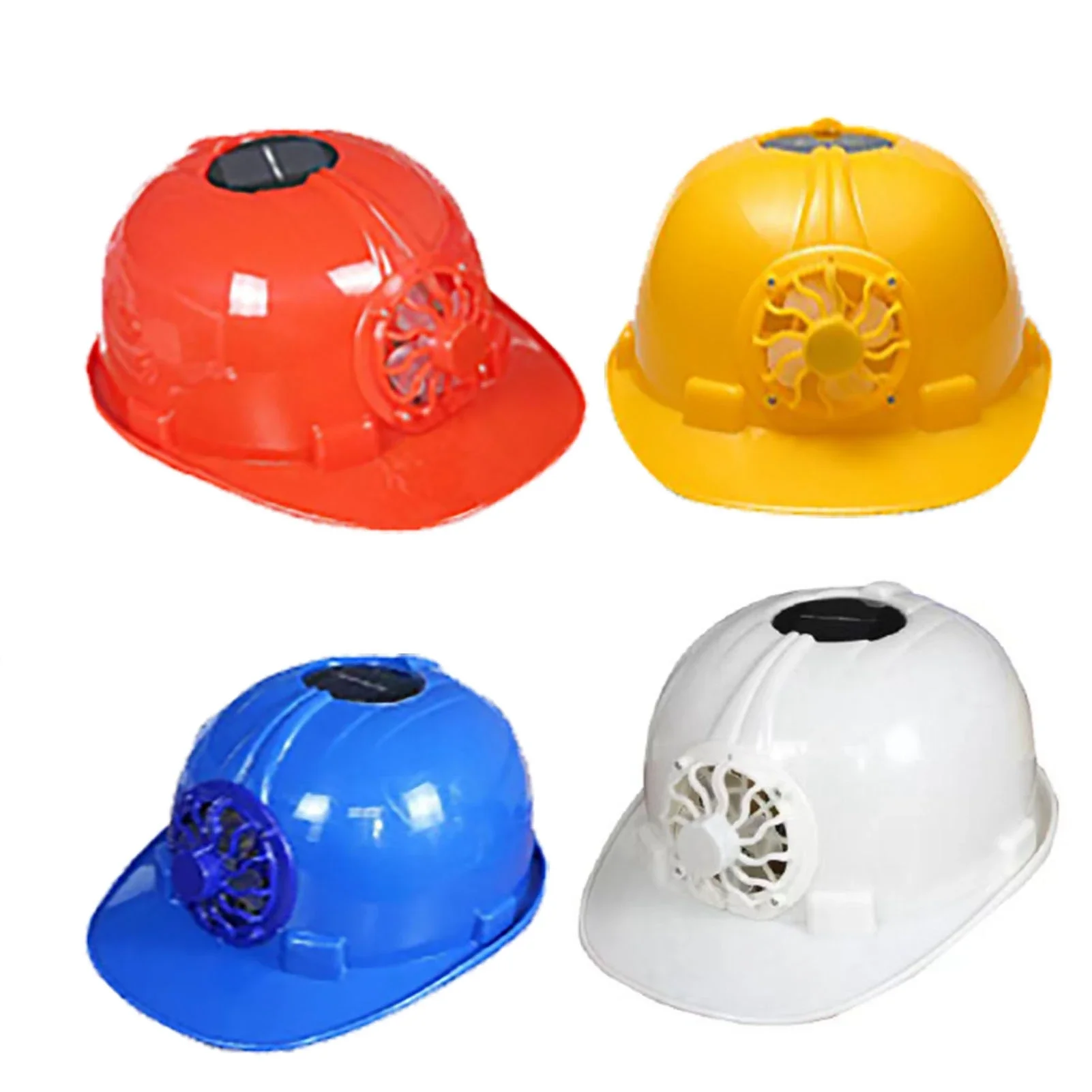 Cooling Fan Safety Helmet Front Cooling Solar Cell Powered Breathable Sun Shading for Construction Site Summer Outdoor