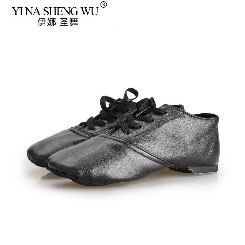 

Детские и взрослые размеры 28-45, туфли из искусственной кожи, женские танцевальные мягкие туфли на шнуровке, женские балетки для учителей, джаза