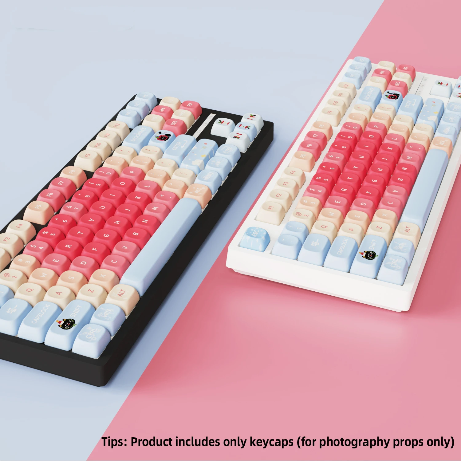 Apple Kitty Keycaps 121 Keys PBT Material MOA Profile DYE-SUB For MX Switch Wooting Mechanical Keyboard Keycaps ISO ANSI Layout view 3