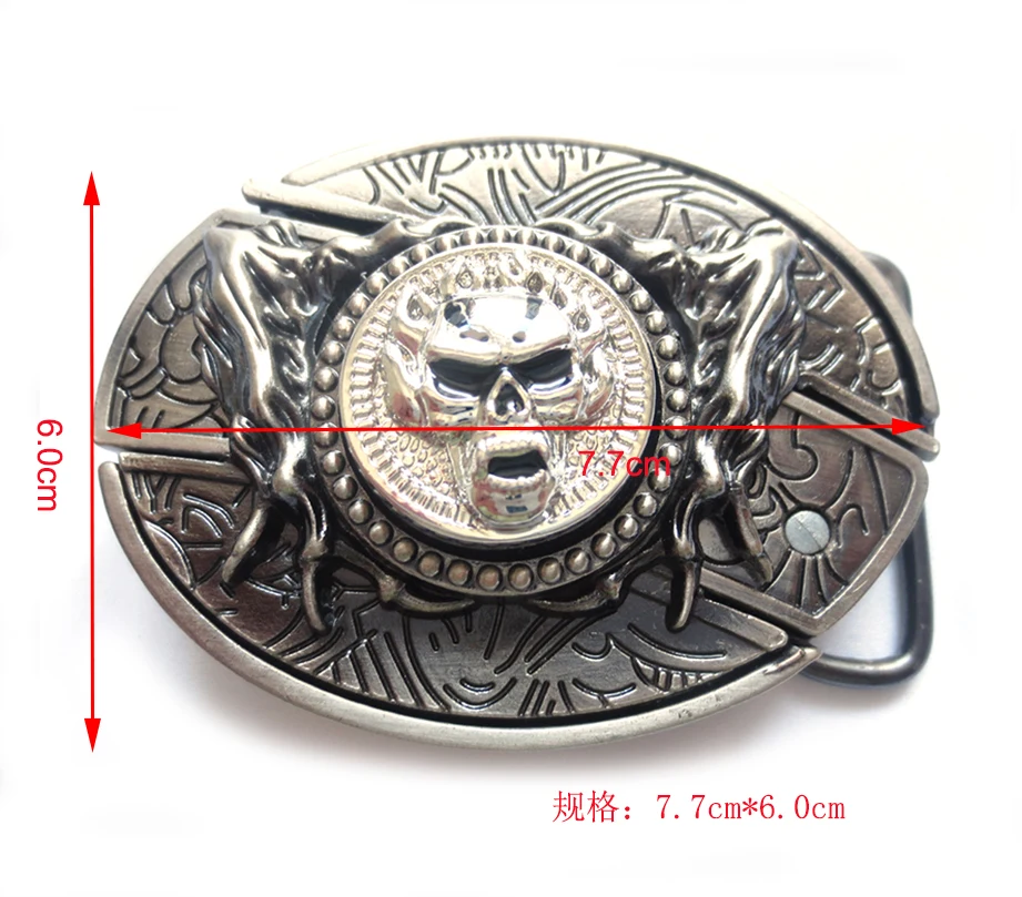 Fashion Classic Western rotating skull decor Men Knife Buckle