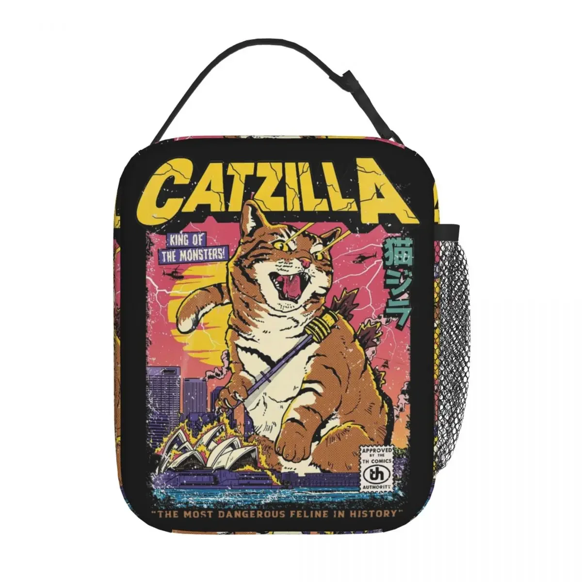 Catzilla Insulated Lunch Bag Large Reusable Thermal Bag Tote Lunch Box School Travel Men Women