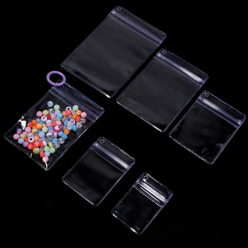 10pcs/lot Reusable PVC Transparent Self Seal Bags Jewelry Storage Bags For Cards Case Bracelet Necklace Beads Packaging Bags