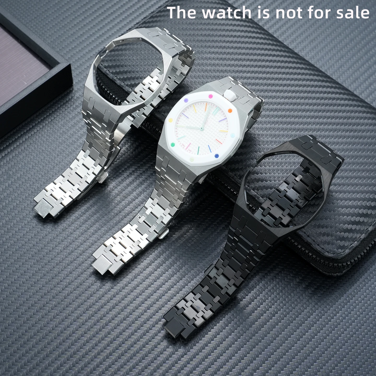 Modified Luxury Stainless Steel Case Silicone Strap For Swatch X AP Royal POP Pocket Watch Transformation Wristwatch With tool
