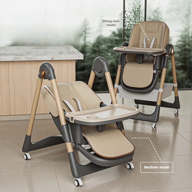 Chaise de salle à manger pour enfants, tables et chaises pliables, hauteur réglable, chaise de salle à manger pour bébé avec roulettes, peut être