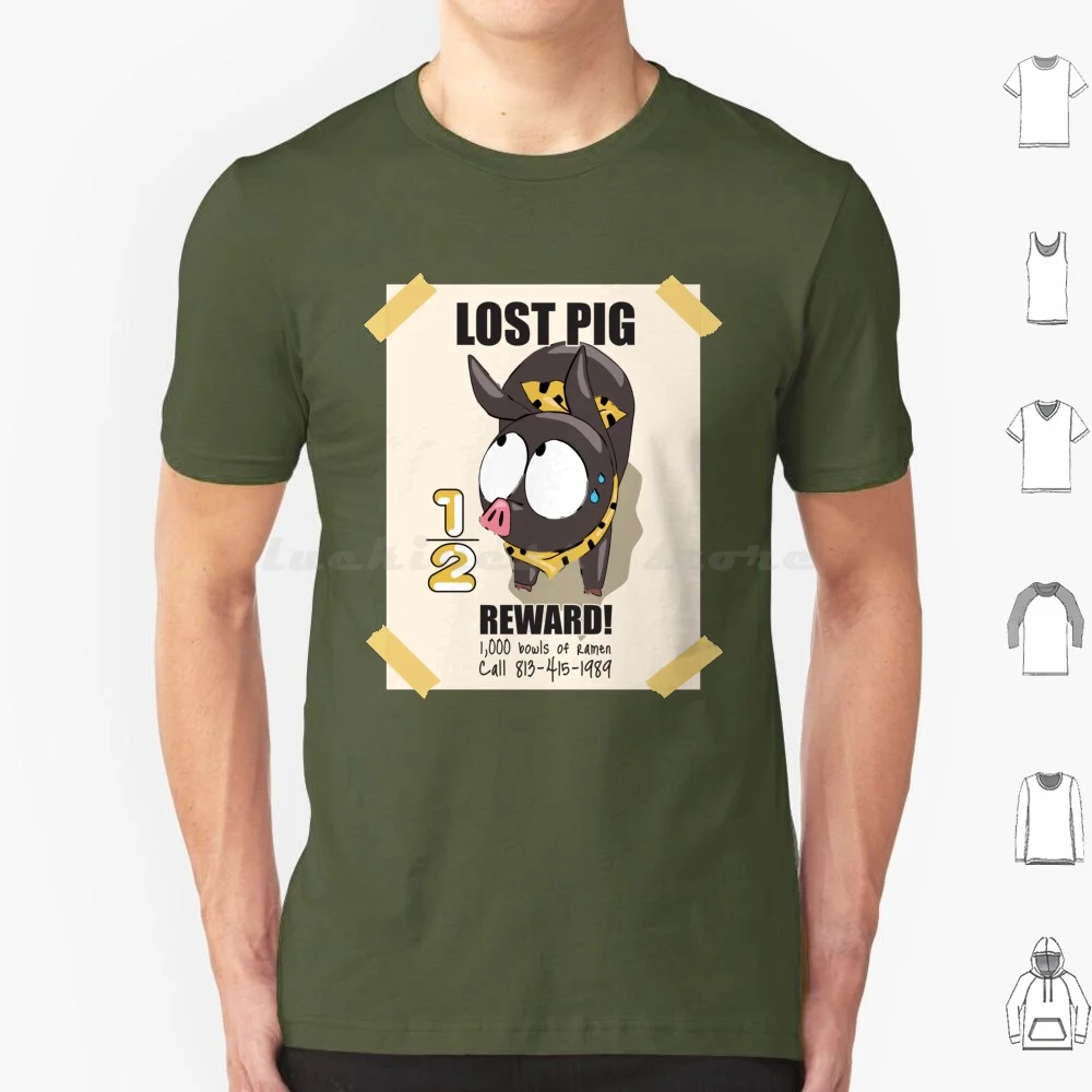 Camiseta de P-Chan Ryoga Lost Pig 1 / 2 para hombre, mujer y niño, 6Xl, Anime Ranma 1 2, Ryoga Hibiki Ryoga Pchan P Chan Pig, lindo
