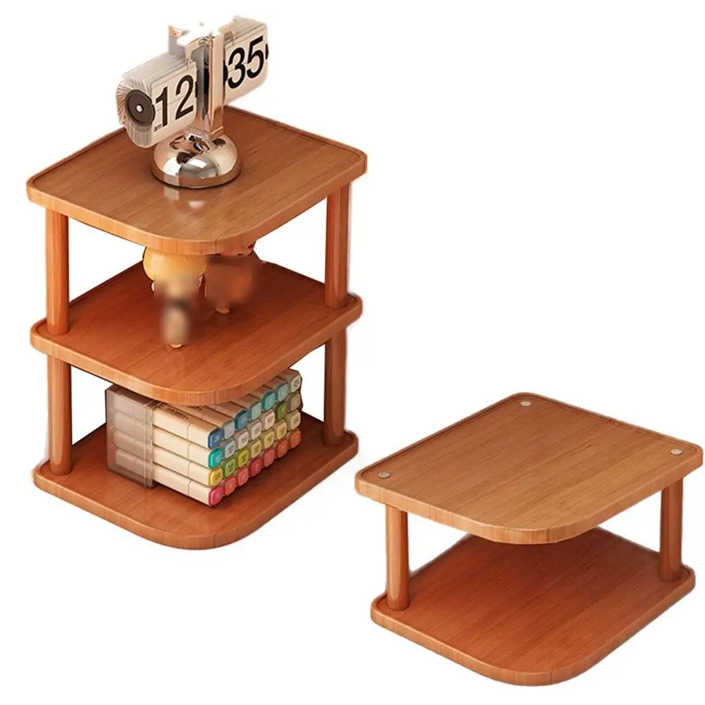 Supporto angolare da tavolo a 2/3/4 livelli Design verticale Scaffale per libri in legno salvaspazio Facile montaggio Scaffale angolare impilabile Camera da letto
