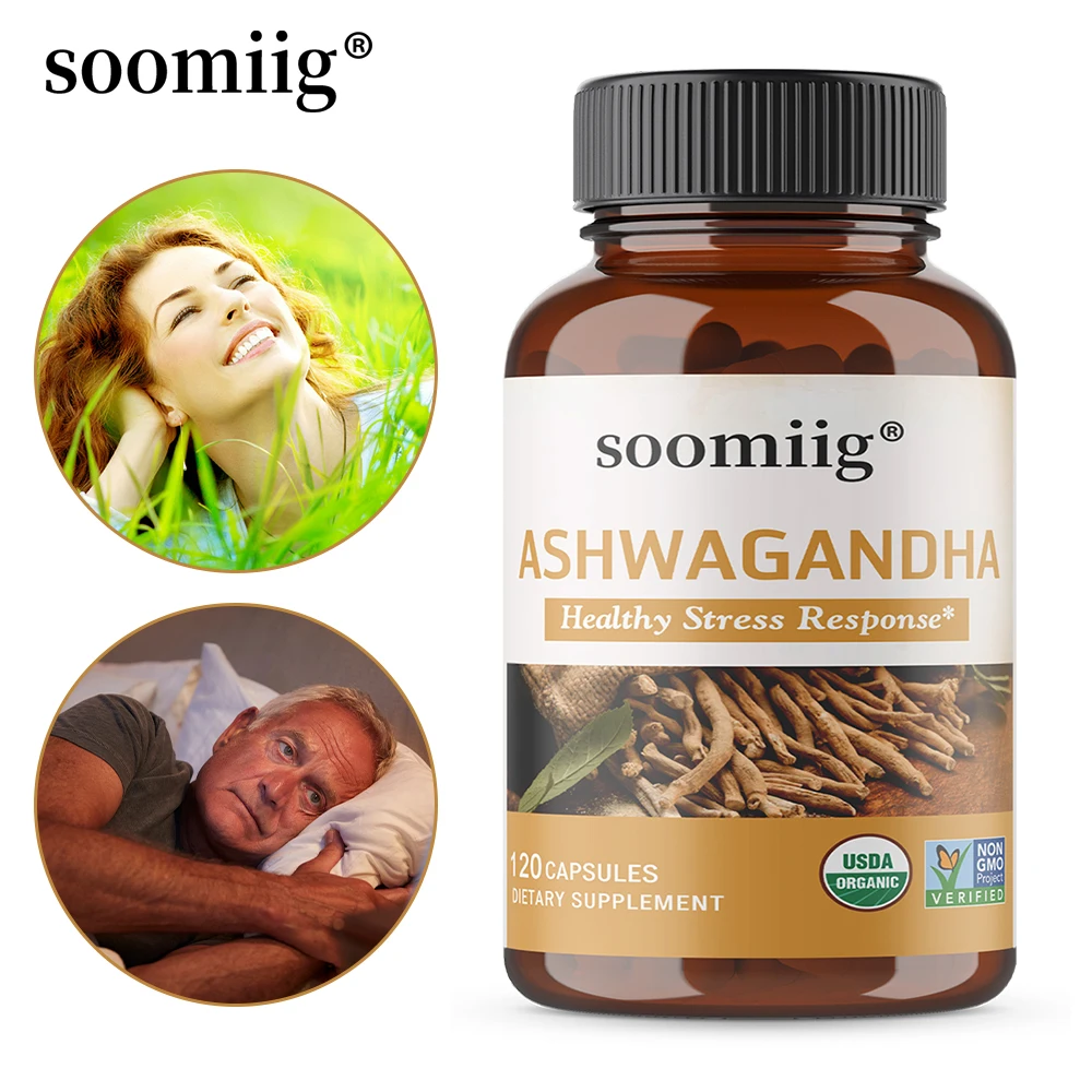 

Ashwagandha Root Capsules, Antioxidant Wellness Supplement, Stress Relief, Support Brain, Mood, Sleep Health, Energy & Focus