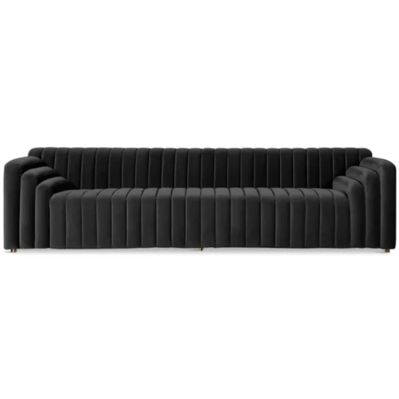 Spot fashion fabric soft bag pull wire double triple black sofa model room hotel lobby Nordic furniture
