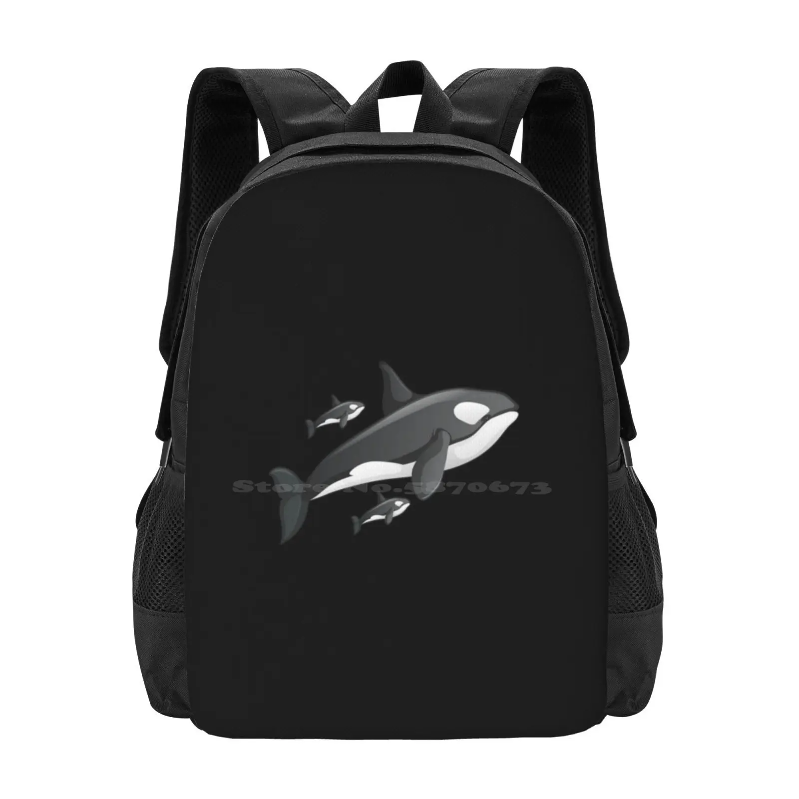 The Orca Is My Spirit Animal Cute Hot Sale Schoolbag Backpack Fashion Bags Vintage Retro Ocean Sea Killer Whale Orcas Save The