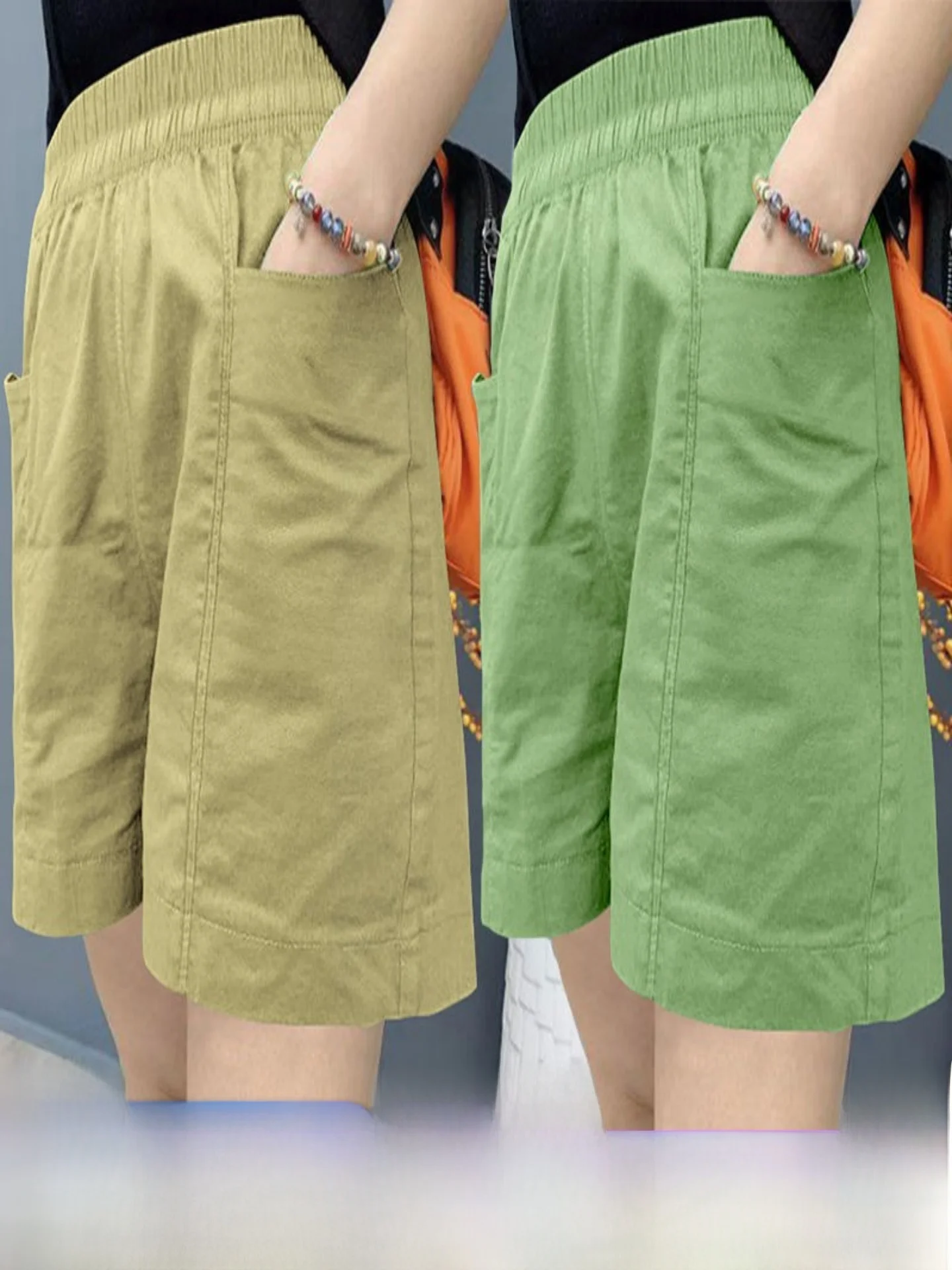 High Waist Pure Cotton Korean Style Five-Point Shorts Women's Casual Fashionable Mid-Length Pants Breathable Comfortable Summ...