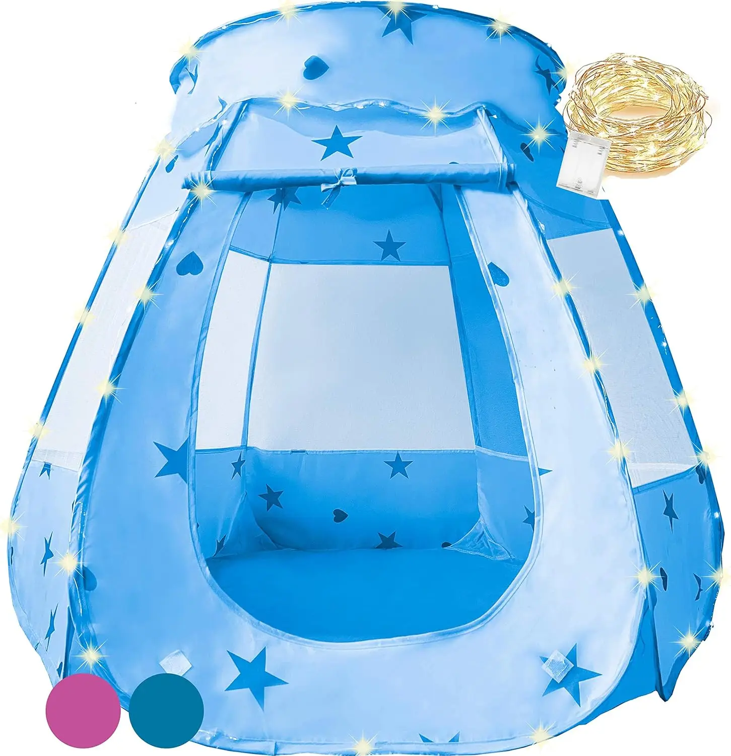 Tienda de juegos emergente de princesa rosa, piscina de bolas con luces, juguetes, regalos para niños, niñas, niños de 3, 4, 5 y 6 años, bebés y niños pequeños