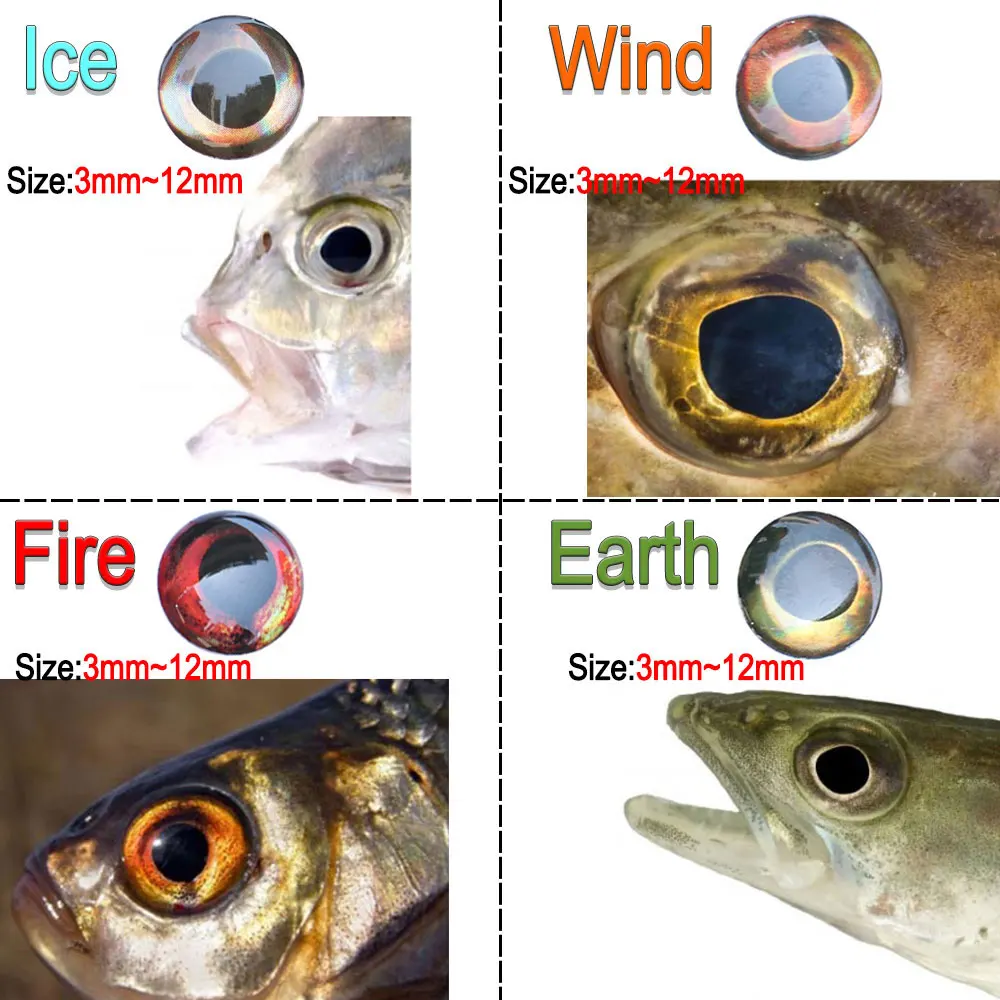 100 Stück holografische 3D-Fischaugen, Fliegenbindematerial für Köderfische, Streamer, Holz, Kunststoff, Köder, Popper, DIY-Augen, Salzwasser-Jig-Köder – Detail 3