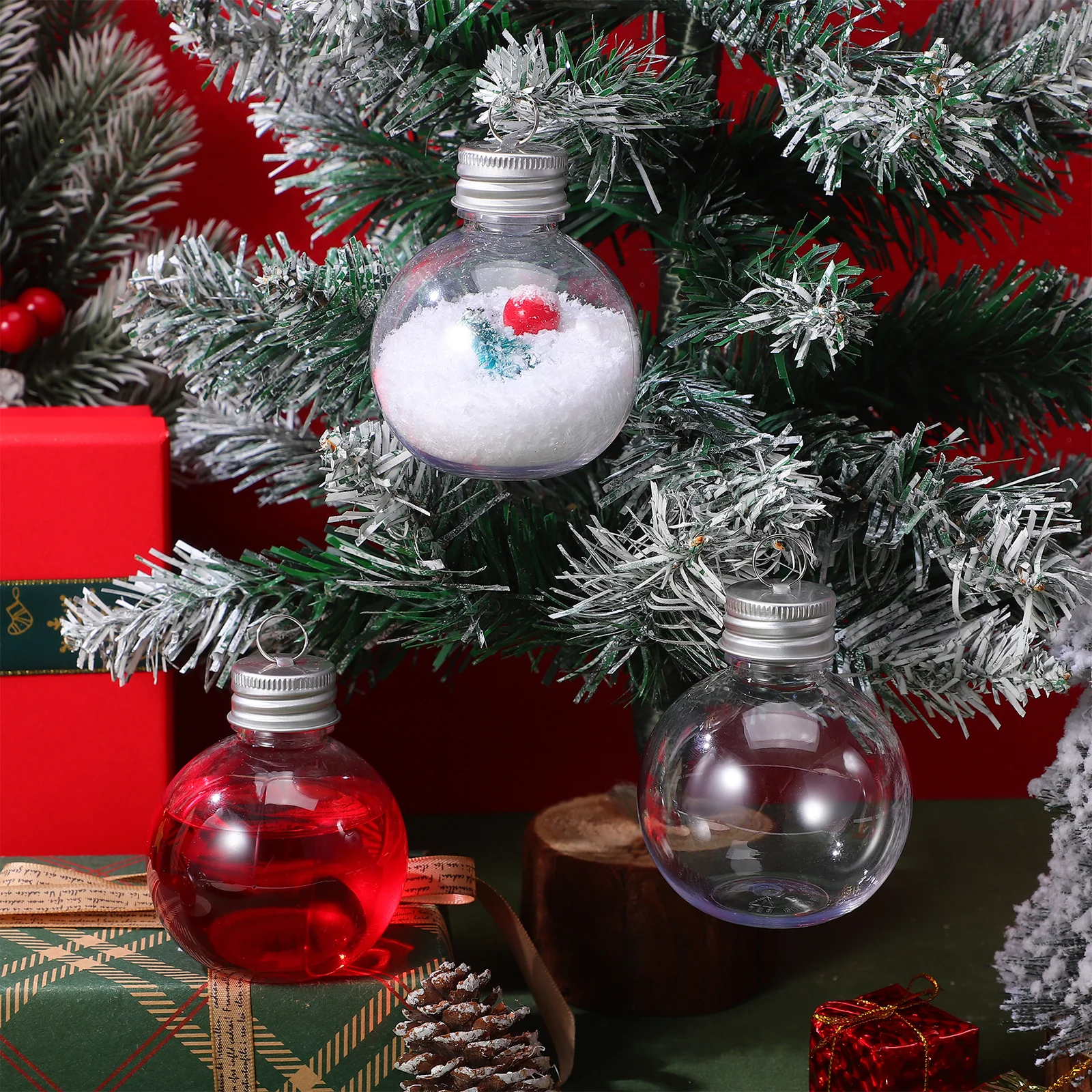 

10Pcs Round Ball Bottle Juice Containers Clear Reusable Plastic Bottles with Caps for Milk Yogurt Water Airtight Storage