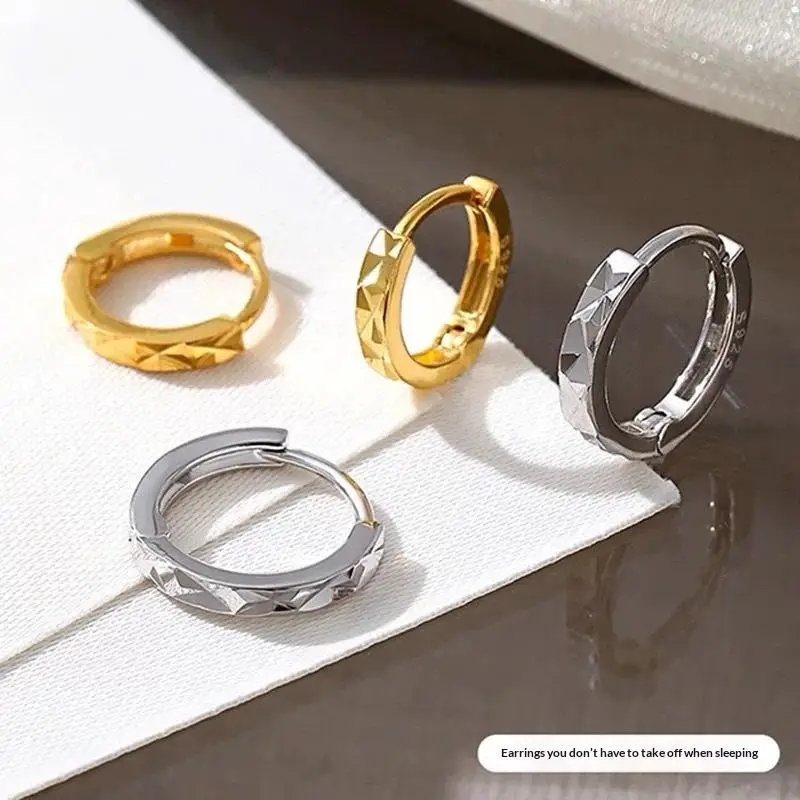 1Pair Stainless Steel  Hoop Earrings For Women Glamour Gold Color Metal Cartilage Earrings Piercing Jewelry