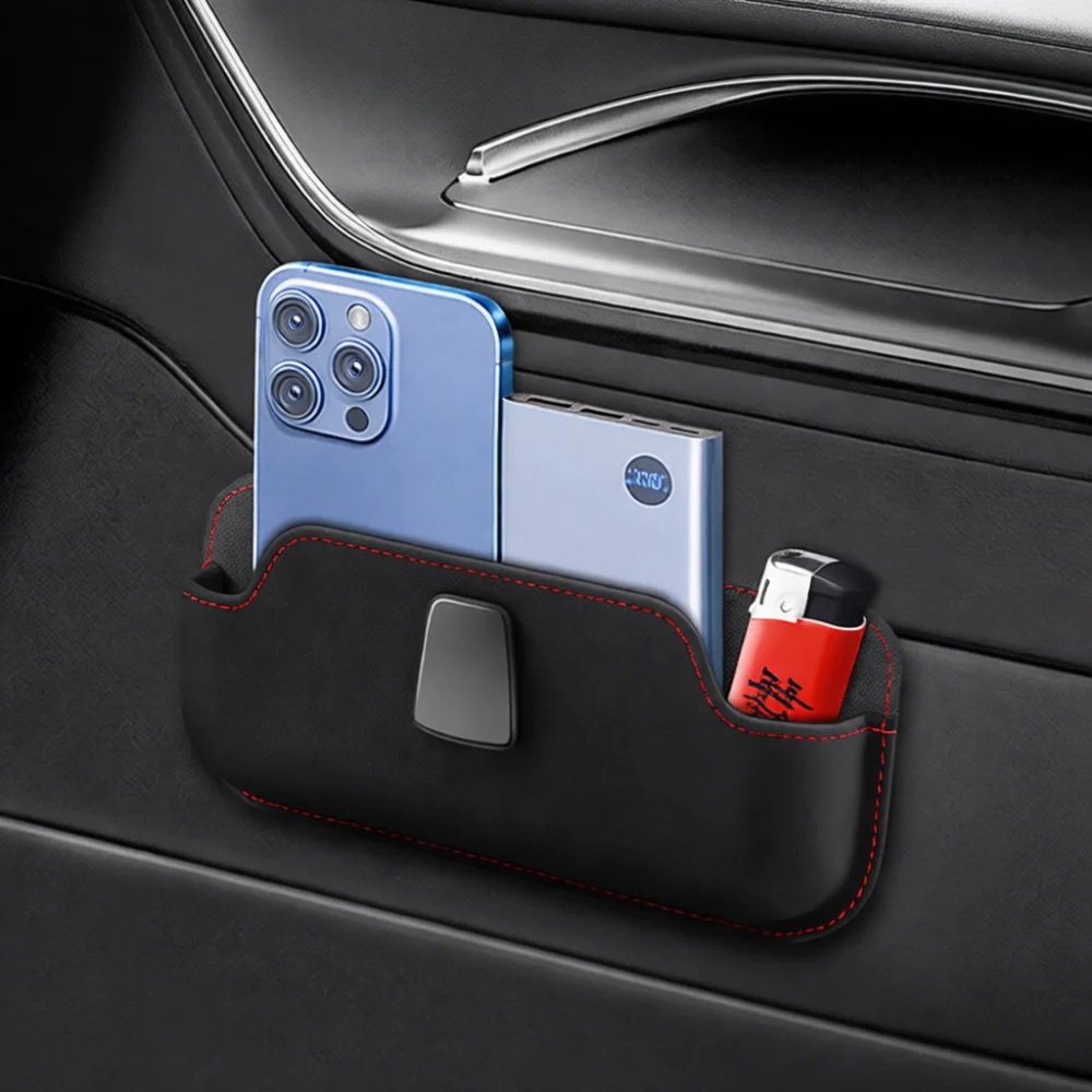 Phone Accessories Receipt - Wildleder-Auto-Armlehnen-Aufbewahrungsbox Universeller Organizer Multifunktionaler Handyhalter Quittungs-