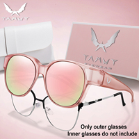 Over Glasses Cover Over Myopia Eyeglasses Unisex Round Shades with UV protection Outdoor Sports Fishing Hiking Cycling with Box
